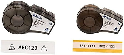 Brady Authentic (M21-750-595-WT) All-Weather Vinyl Label .75" W, 21' L & Authentic (M21-1500-427) Self-Laminating Wire Wrap 1.5" W, 14' L