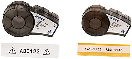 Brady Authentic (M21-750-595-WT) All-Weather Vinyl Label .75" W, 21' L & Authentic (M21-1500-427) Self-Laminating Wire Wrap 1.5" W, 14' L