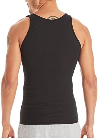 Hanes Top Undershirt Pack, 6-Pack, Moisture-Wicking Cotton Ribbed Tanks for Men