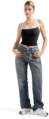 SUUKSESS Women Sexy Square Neck Tank Top Summer Y2K Going Out Basic Cami Shirt