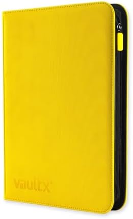 Vault X 9 Pocket Trading Card Zip Binder, 360 Cards, Premium Exo-Tec Album Material, 20 Side-Loading Pages, Folder for Collectible Games, Sports, TCG (Yellow)