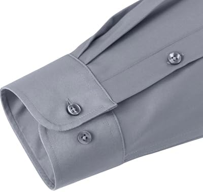 J.VER Men's Dress Shirts Solid Long Sleeve Stretch Wrinkle-Free Formal Shirt Business Casual Button Down Shirts