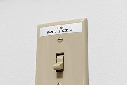 Brady Authentic (M21-375-595-WT) All-Weather Vinyl Label for Indoor/Outdoor ID, Lab and Equipment Labeling, Black on White- For M210, M210-LAB, M211, BMP21-PLUS and BMP21-LAB Printers, .375" 21' L