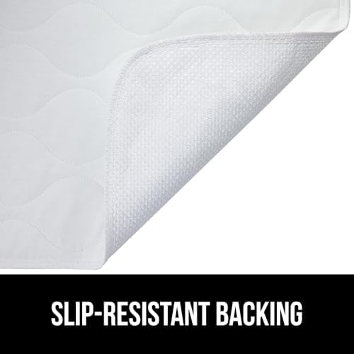 GORILLA GRIP Washable Underpads, Waterproof Reusable Heavy Absorbency Incontinence Bed Pads, Leak Proof Toddler Mattress Pad, 52x34 Slip Resistant Protector for Bedwetting, Adults and Kids, White