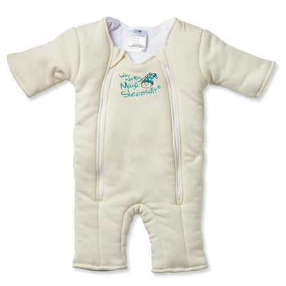 Magic Sleepsuit Baby Merlin's Cotton Baby Swaddle Transition Product - Soft and Cozy Design, Double Zipper for Easy Diaper Changes, Promotes Safe Sleep, 3-6 Months - Cream - Small 12-18lbs