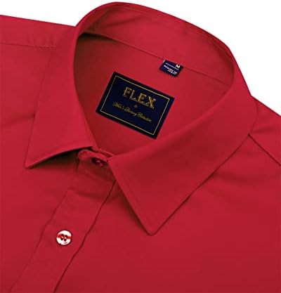 J.VER Men's Dress Shirts Solid Long Sleeve Stretch Wrinkle-Free Formal Shirt Business Casual Button Down Shirts