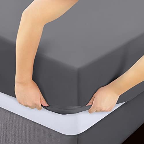 Utopia Bedding Twin XL Fitted Sheets - Bulk Pack of 2 Bottom Sheets - Soft Brushed Microfiber - Deep Pockets - Shrinkage & Fade Resistant - Easy Care (Twin XL, Grey)