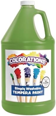 Colorations Paraben-Free Washable Tempera Paint for Kids - 1 Gallon Value Size, Vibrant Green. Non-Toxic and Made in the USA, Classroom Must Haves, Bulk Arts and Crafts Supplies