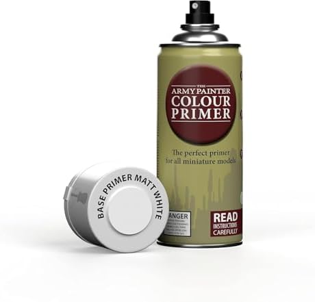 The Army Painter Color Primer, Matt White, 400ml, 13.5oz - Acrylic Spray Undercoat for Miniature Painting