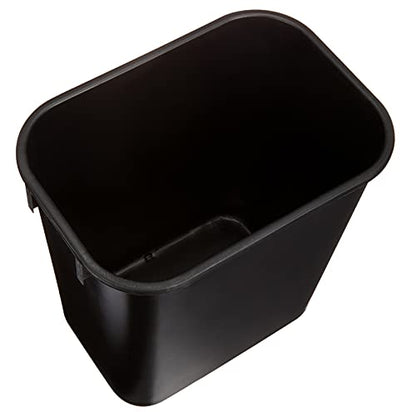 Amazon Basics Small Trash Can, Rectangular Commercial Office Wastebasket, 3 Gallon (Pack Of 6), Black (Previously AmazonCommercial brand)