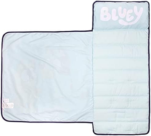 Jay Franco Bluey Sisters Nap Mat – Built-in Pillow and Blanket - Super Soft Microfiber Kids'/Toddler/Children's Bedding, Ages 3-7 (Official Bluey Product)