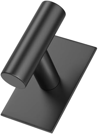 VAEHOLD Wall Towel Hooks, Heavy Duty Sticky Holder Waterproof Towel Hooks for Hanging Coat, Clothes, Closet Hook Wall Mount for Kitchen (Black, 4 Pack)