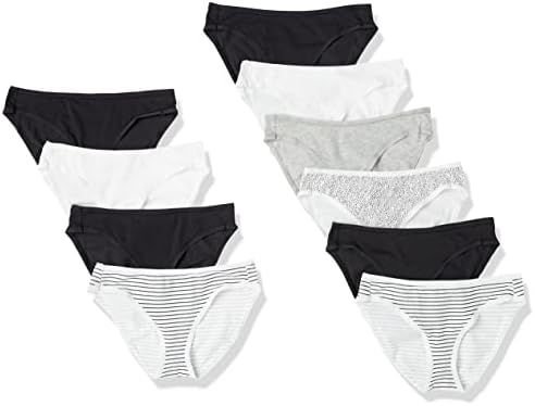 Amazon Essentials Women's Cotton Bikini Brief Underwear (Available in Plus Size), Multipacks