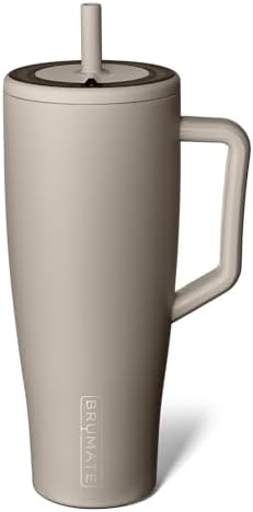 BrüMate Era 40 oz Tumbler with Handle and Straw | 100% Leakproof Insulated Tumbler with Lid and Flexible SoftSip Straw | Made of Stainless Steel | Cup Holder Friendly Base | 40oz (Mocha)