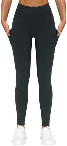 THE GYM PEOPLE Thick High Waist Yoga Pants with Pockets, Tummy Control Workout Running Yoga Leggings for Women