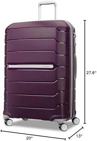 Samsonite Freeform Large Checked Luggage with Dual 360° Spinner Wheels - TSA Lock, Airline-Approved - Lightweight Durable Polypropylene Expandable Hardshell - Amethyst Purple