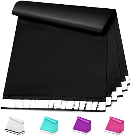 Metronic Black Poly Mailers 14.5x19 Large 100 Pack Self-Seal Shipping Bags, Packaging Envelopes for Small Business, Boutique, Clothing