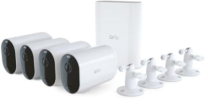 Arlo Pro 4 XL Spotlight 4 Camera Security Bundle - VMS4452P (Renewed)