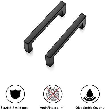 Ravinte 30 Pack Solid 3 Inch Center to Center Slim Square Bar Drawer Handles for Kitchen Cabinet Hardware Matte Black