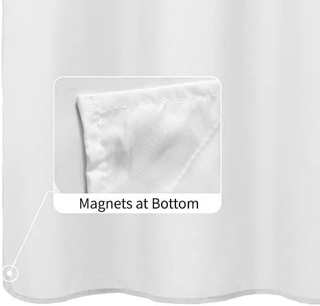 ALYVIA SPRING Extra Long Fabric Shower Curtain Liner Waterproof - 72" x 96", Soft & Lightweight X-Long Shower Curtain with Magnets, Machine Washable - 72x96, White