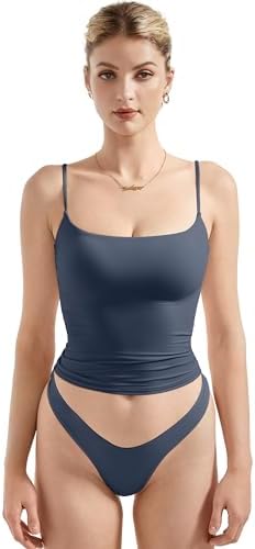 SUUKSESS Women Sexy Square Neck Tank Top Summer Y2K Going Out Basic Cami Shirt