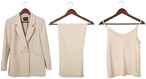 Amazon Basics Durable Wooden Suit Clothes Hangers - Cherry, 20-Pack