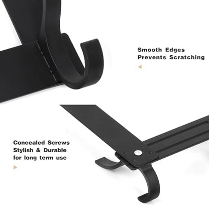 Over The Door Hooks, Door Hanger Hooks for Hanging, Over The Doors Towel Racks for Bathroom with 10 Coat Hook, Coat Rack Bathroom Accessories（2 Pack, Black）