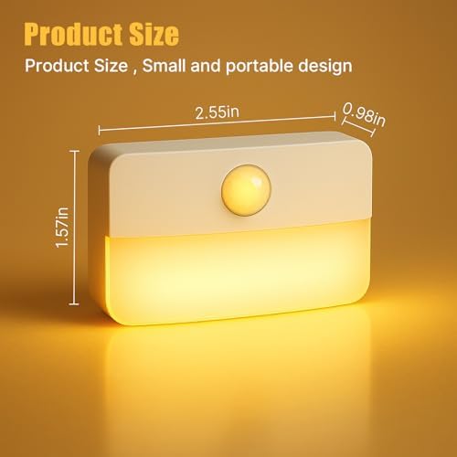 8 Pack Motion Sensor Stair Light for Indoor, Battery Operated Closet Lights, Wireless Stick on Anywhere Hallway Lamp, 40 Lumen 3000K Portable Led Night Lamps for Bedroom Under Cabinet Kitchen