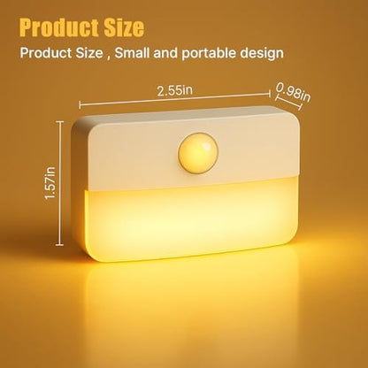 8 Pack Motion Sensor Stair Light for Indoor, Battery Operated Closet Lights, Wireless Stick on Anywhere Hallway Lamp, 40 Lumen 3000K Portable Led Night Lamps for Bedroom Under Cabinet Kitchen