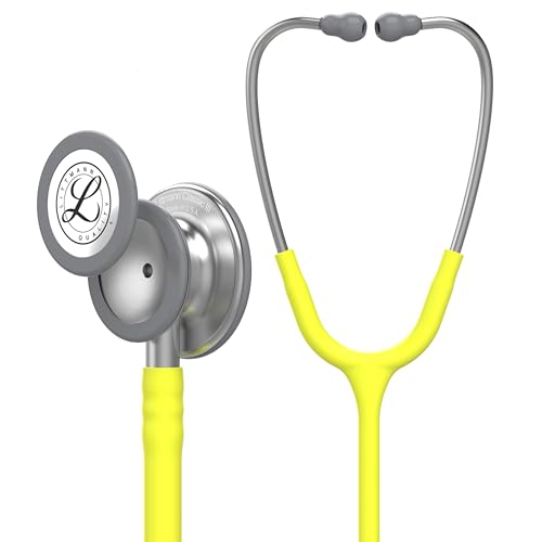 3M Littmann Classic III Monitoring Stethoscope, 5839, More Than 2X as Loud, Weighs Less, Stainless Steel Chestpiece, 27" Lemon-Lime Tube
