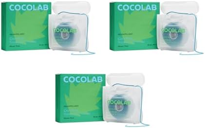 Cocofloss Woven Dental Floss, Dentist-Designed Oral Care, Mint, Waxed, Expanding, Vegan, Kid-Friendly String Floss with Coconut Oil, 3 Spools (33 yd Each)