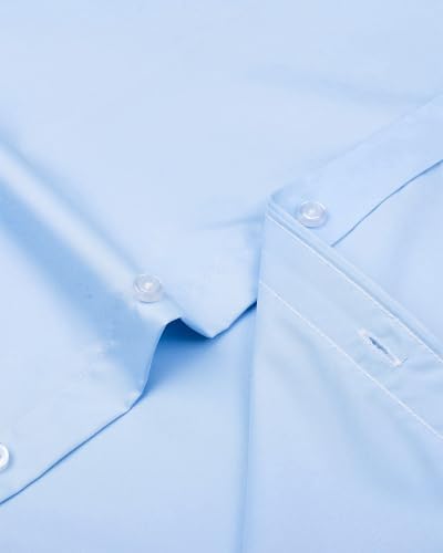 J.VER Men's Dress Shirts Solid Long Sleeve Stretch Wrinkle-Free Formal Shirt Business Casual Button Down Shirts