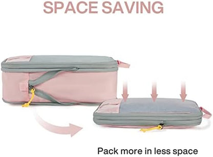 BAGSMART 6 Set Compression Packing Cubes - Lightweight Travel Essentials, Durable Luggage Organizer