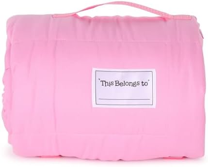 Jay Franco Toddler Nap Mat with Built-in Pillow and Blanket - Soft 46 x 20-inch Microfiber Kids Sleeping Bag for School or Sleepover, Pink - Minnie Mouse