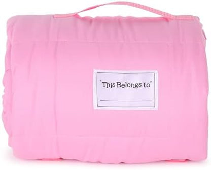 Jay Franco Toddler Nap Mat with Built-in Pillow and Blanket - Soft 46 x 20-inch Microfiber Kids Sleeping Bag for School or Sleepover, Pink - Minnie Mouse