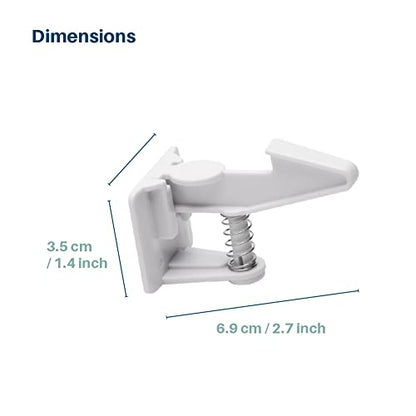 Inaya 16-Pack Cabinet Locks, Child Safety Latches - Baby Proofing Cabinets and Drawer Locks - 3M Adhesive - No Drilling & No Tools Required - Child Proof Your Home