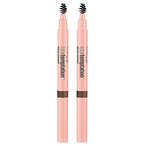 Maybelline Total Temptation Eyebrow Definer Pencil, Medium Brown, 2 Count