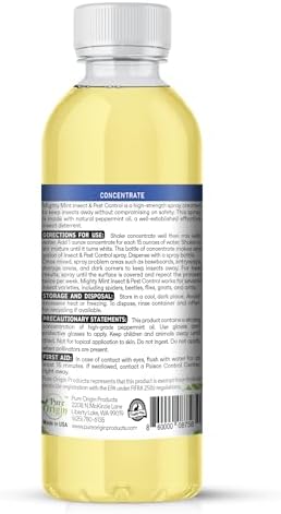 Mighty Mint Peppermint Oil Insect Repellent Concentrate– Natural Indoor & Outdoor Bug Control for Spiders, Ants, Roaches, and More – Plant-Based, Extra-Strong Formula - 8 oz