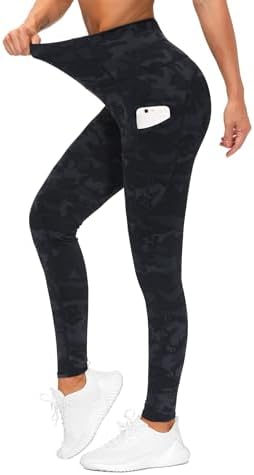 THE GYM PEOPLE Thick High Waist Yoga Pants with Pockets, Tummy Control Workout Running Yoga Leggings for Women