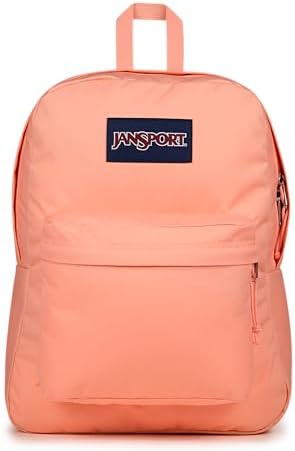JanSport SuperBreak One Backpack - Durable, Lightweight Bookbag with 1 Main Compartment, Front Utility Pocket with Built-in Organizer - Premium Backpack, Peach Bum