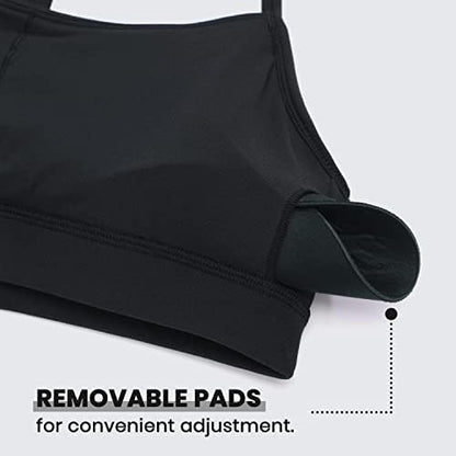 CRZ YOGA Butterluxe Womens Y Back Sports Bra - Padded Racerback Low Impact Spaghetti Thin Strap Workout Yoga Top