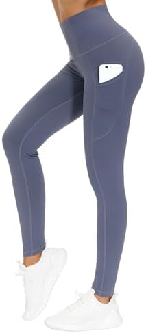 THE GYM PEOPLE Thick High Waist Yoga Pants with Pockets, Tummy Control Workout Running Yoga Leggings for Women