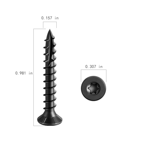 #8 * 1" Black Deck Screws, (3500pcs) 15 lbs.Exterior Wood Screws, Rust Resistant epoxy Coated, Bronze, T20 Star Bit