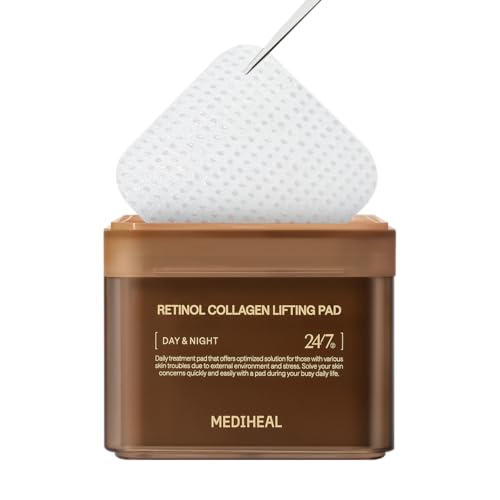MEDIHEAL Retinol Collagen Lifting Pad - Vegan Face Hypoallergenic Pads with Retinol, Collagen - Lifting Pads for Enhancing Skin Texture Firmness 100 Pads