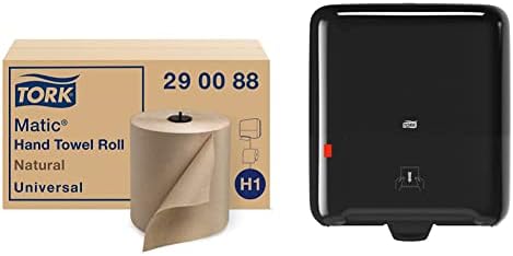 Tork Matic Paper Hand Towel Roll Natural H1 (6 Rolls) and Tork Matic Paper Towel Dispenser Elevation Design - Paper Hand Towel Dispenser H1
