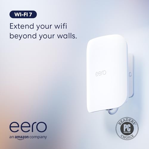 Amazon eero Outdoor 7 dual-band mesh wifi router (newest model), Weatherproof rating of IP66, Coverage up to 15,000 sq. ft. outdoors, 1-pack, Includes 30W PoE+ adapter