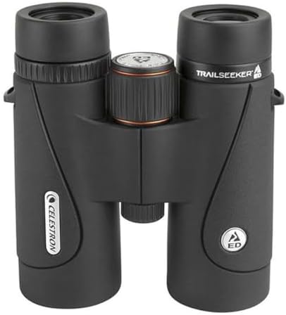 Celestron 71407 TrailSeeker ED 10 x 42 Roof Prism Binocular, Fully Multi-Coated Lens, BaK-4 Prism Glass, Black