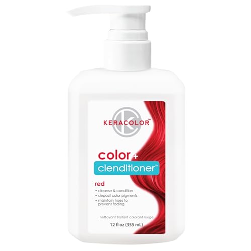 Keracolor Color + Clenditioner 3-in-1 Color-Depositing Conditioner, Gently Cleanses & Conditions, Semi-Permanent Hair Color, 23 Shades, 12 Fl Oz