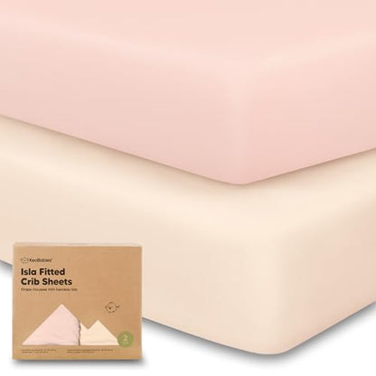 KeaBabies 2-Pack Baby Crib Sheets for Boys, Girls - 52x28 Viscose Derived from Bamboo Toddler Bed Sheets Neutral, Fitted Crib Mattress Cover for Standard Baby Bedding, Soft & Cozy (Cameo)