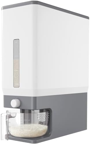 Lifewit Rice Dispenser 25 Lbs(11.3kg), Rice Storage Container Sealed Moisture Proof with Measuring Cup for Kitchen Pantry Household, BPA-Free